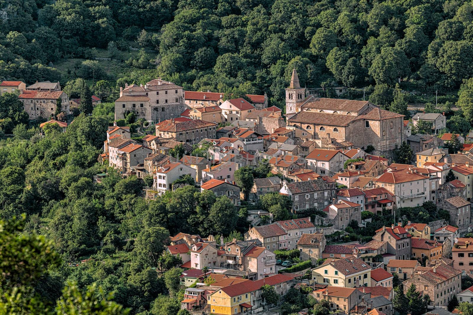 Historic town of Bakar in green forest, Croatia by mot1963