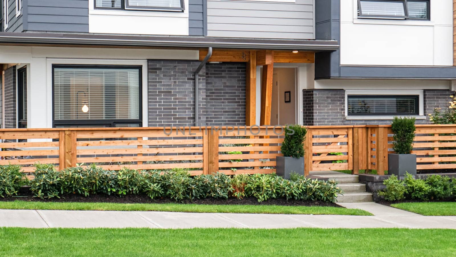 Entrance and first level of brand new townhouse on sale stage