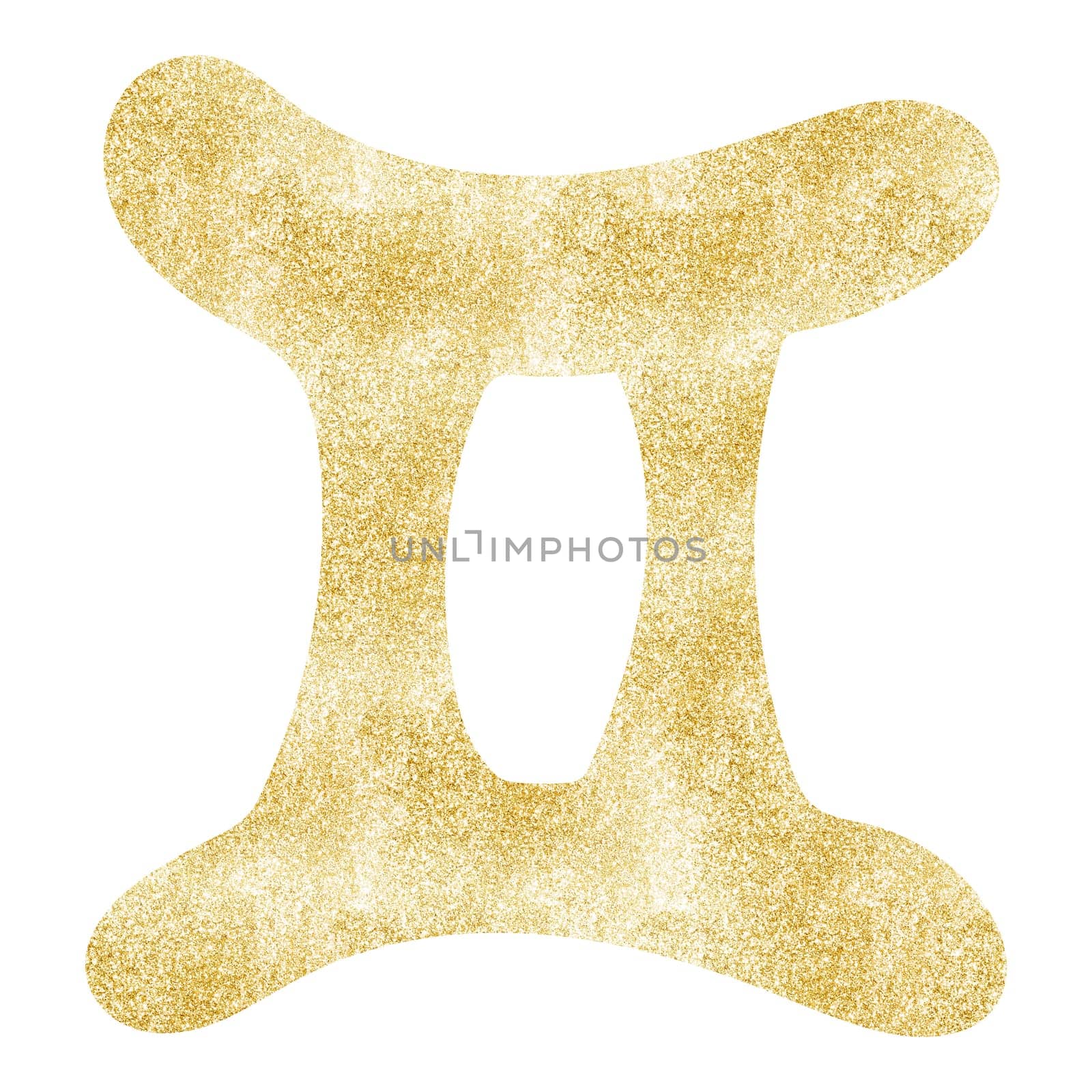 Gold gemini zodiac symbol illustration. Simple gemini zodiac icon. luxury, esoteric zodiac sign concept. Astrological calendar. Horoscope astrology. Fit for paranormal, tarot readers and astrologers.