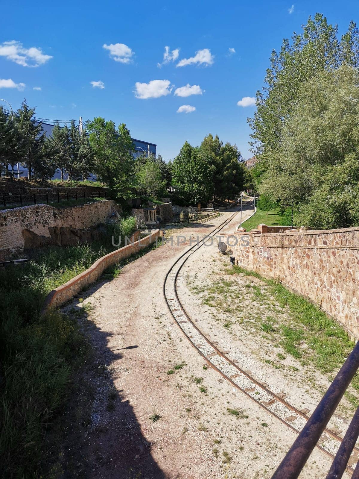 Train track of the Utrillas mining museum. Teruel, Spain