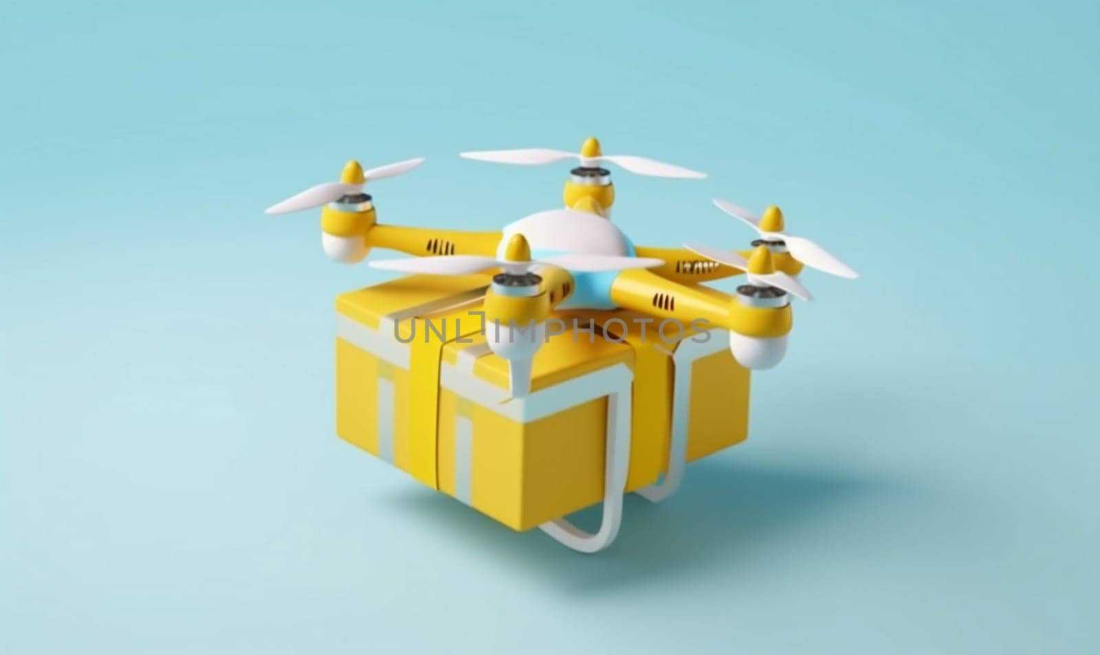 parcel fly background drone fast post logistic air helicopter aircraft blue technology flying robot innovation cargo business blue delivery concept industry. Generative AI.