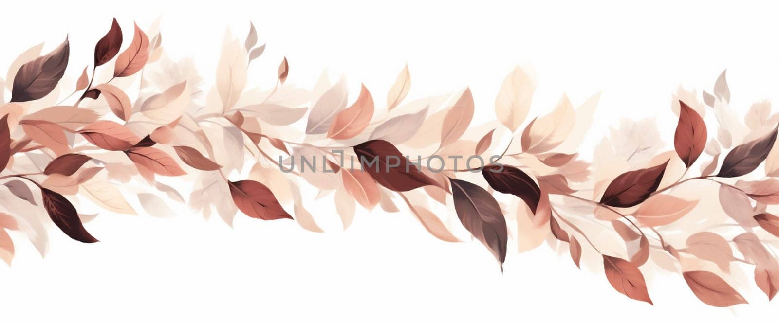natural leaf forest background white nature autumn yellow decoration art colours pattern orange plant texture watercolor design maple seasonal red fall. Generative AI.