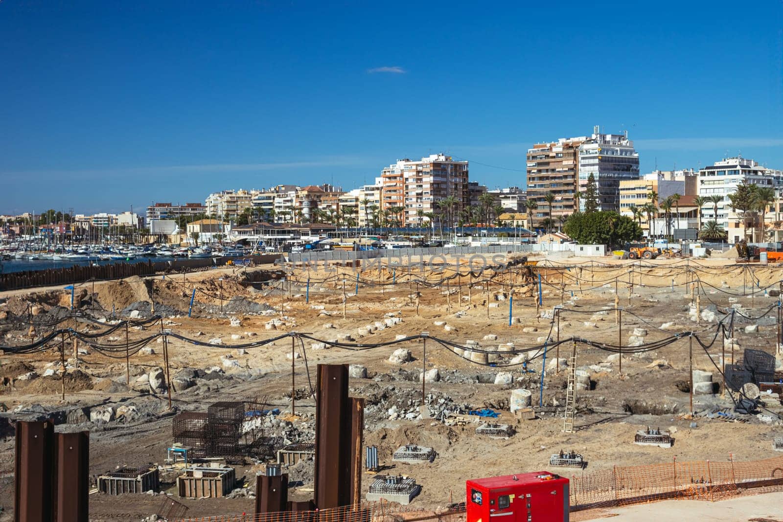 large construction site on the sea coast, construction concept by PopOff