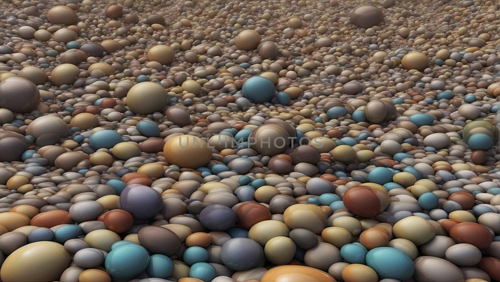 Colored acrylic balls. AI generated