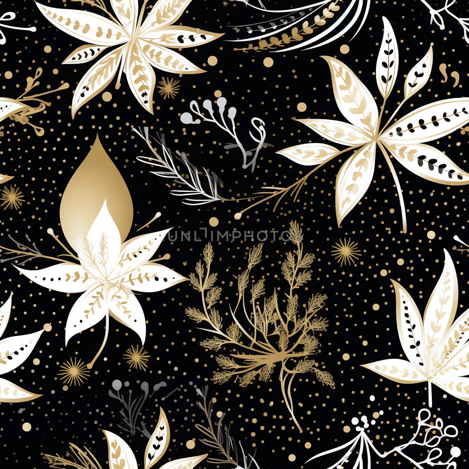 Luxury Christmas patterns. Black and Gold Texture luxury Christmas patterns. AI Generated.