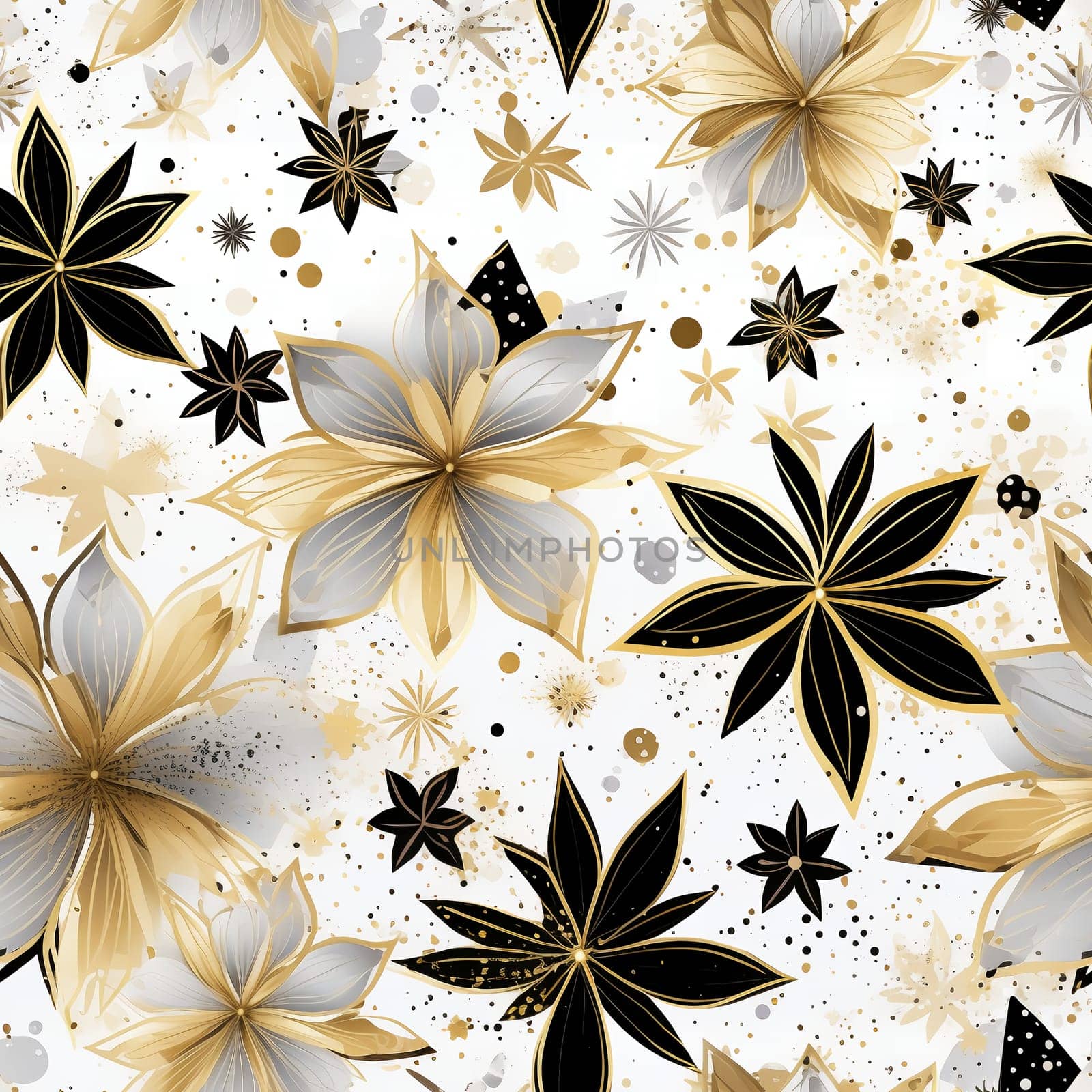 Luxury Christmas patterns. Black and Gold Texture luxury Christmas patterns. AI Generated.