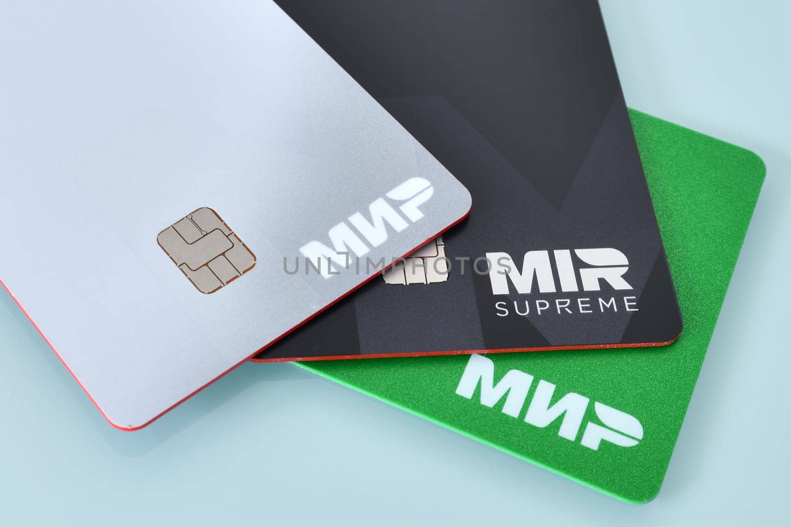 Moscow, Russia - Nov 11. 2023. Mir - Russian electronic payment system for bank transfers and cards by olgavolodina