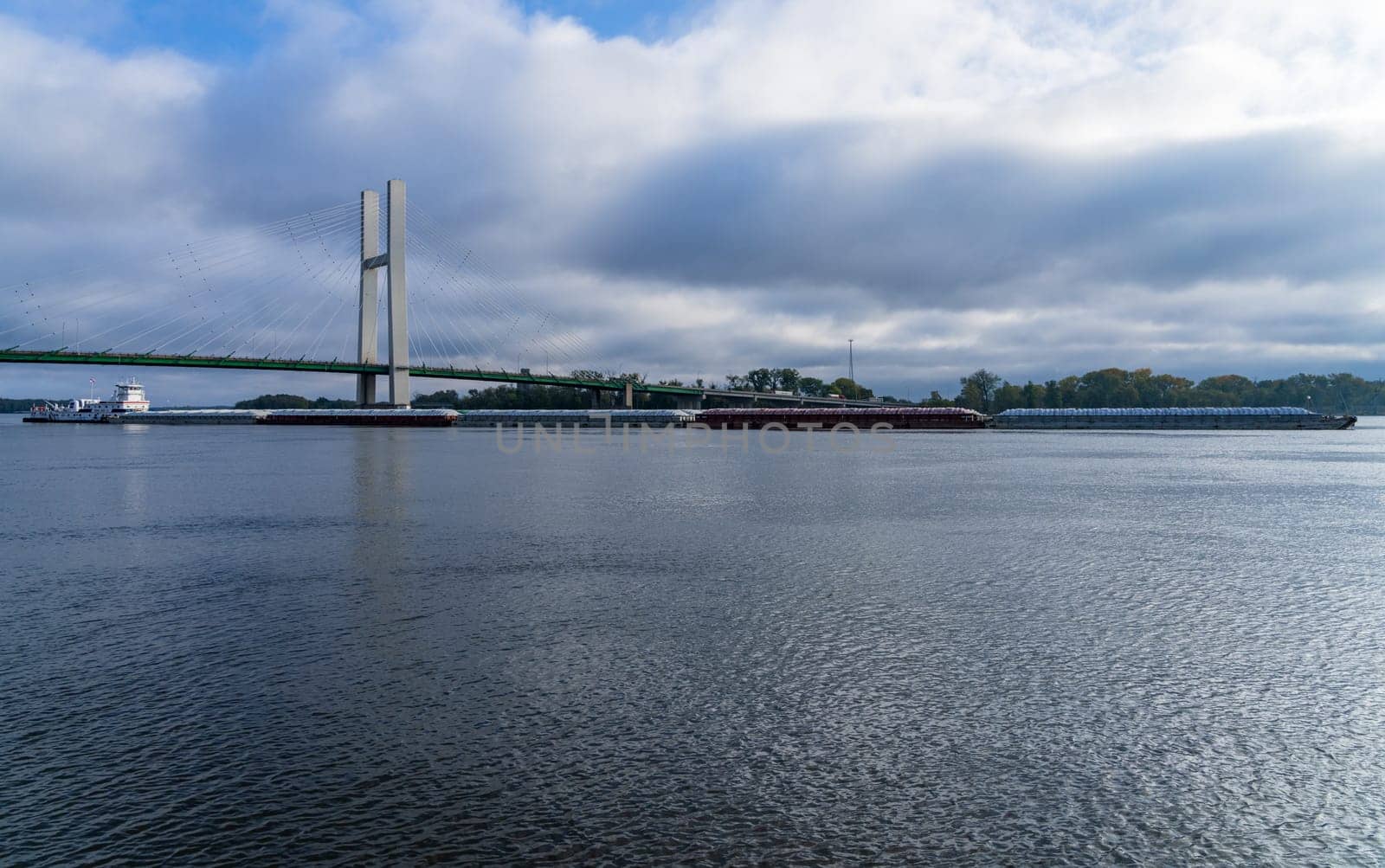 Modern suspension bridge from Burlington Iowa to Illinois by steheap