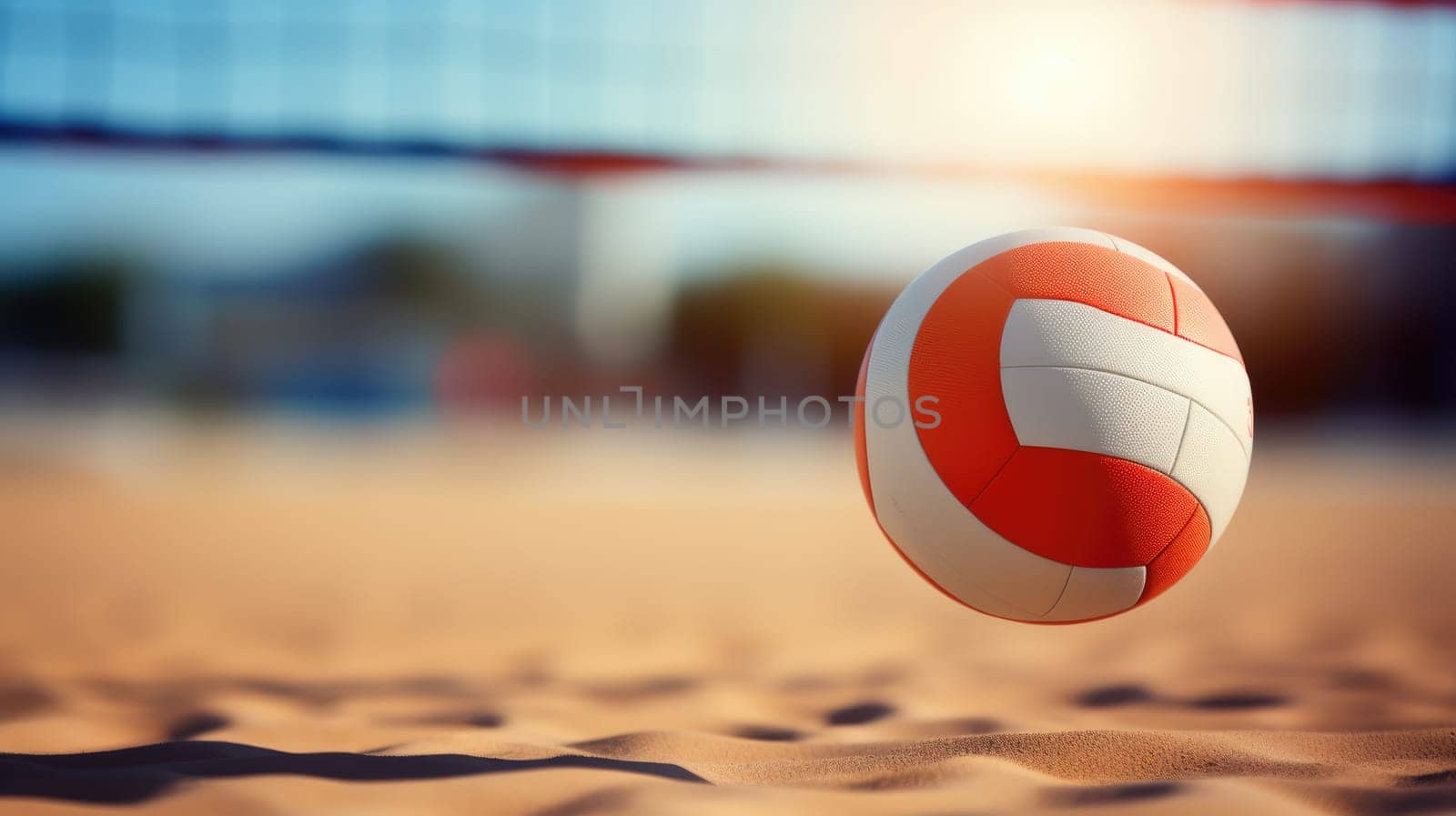 Volleyball ball on a sunny beach. Background for sporting events by natali_brill