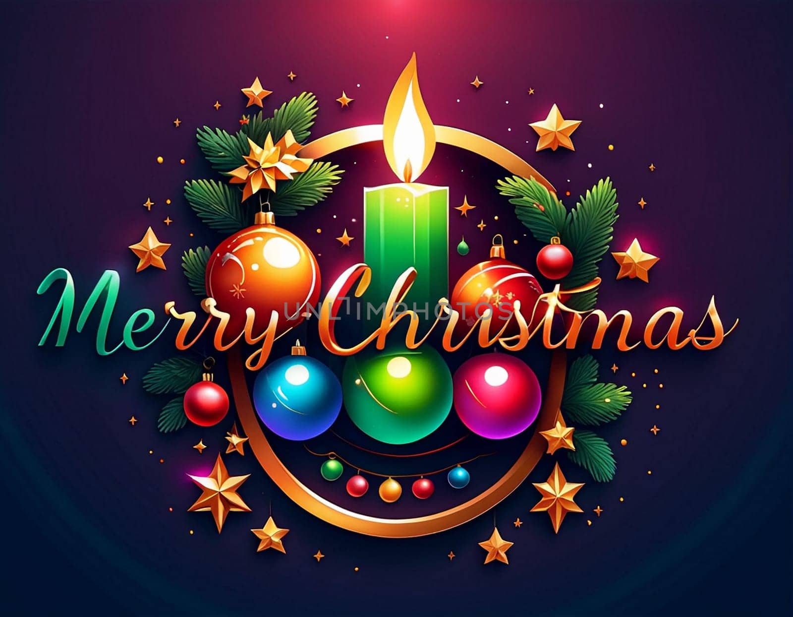 Beautiful Christmas card. High quality illustration