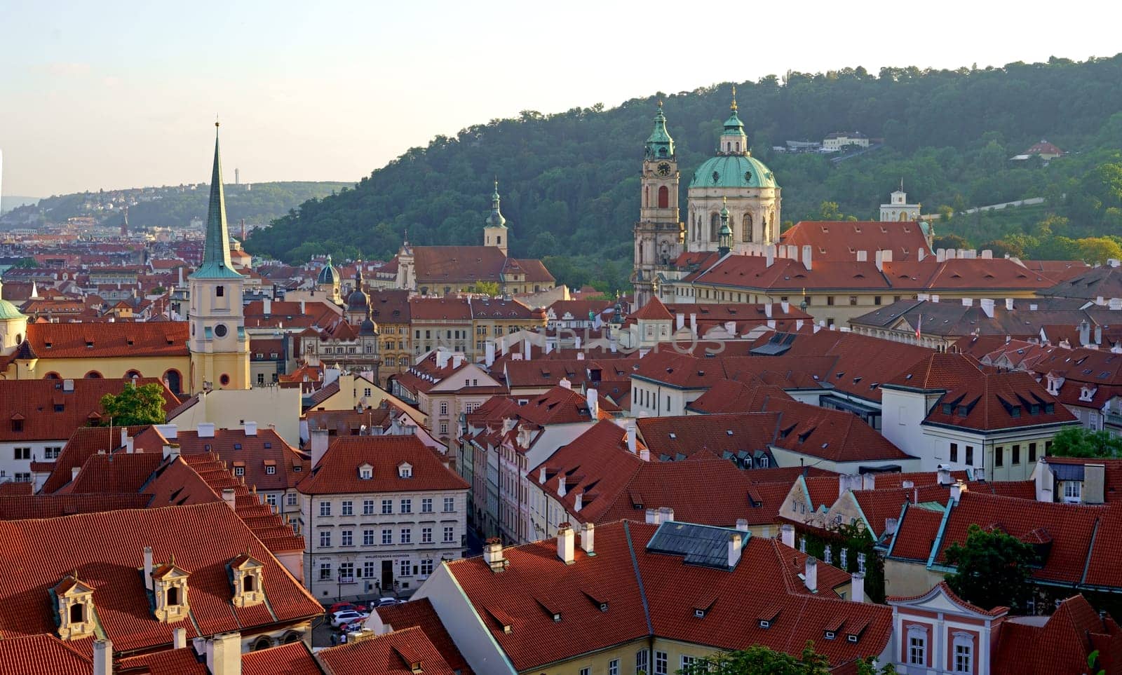 Czech Republic, Prague, September 2023: View of the red tiled roofs of the old town of Prague. Concept - tourism, travel. by aprilphoto