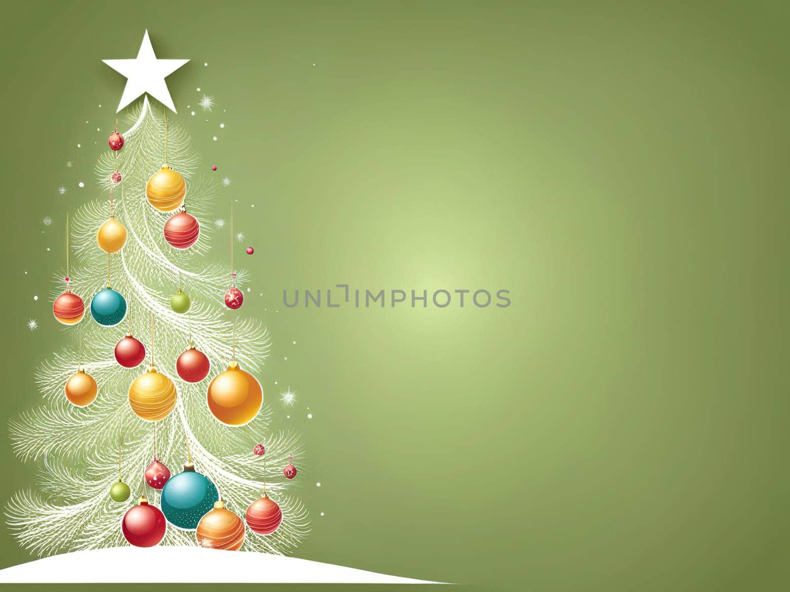 Christmas and New Year greeting card. space for text. by yilmazsavaskandag