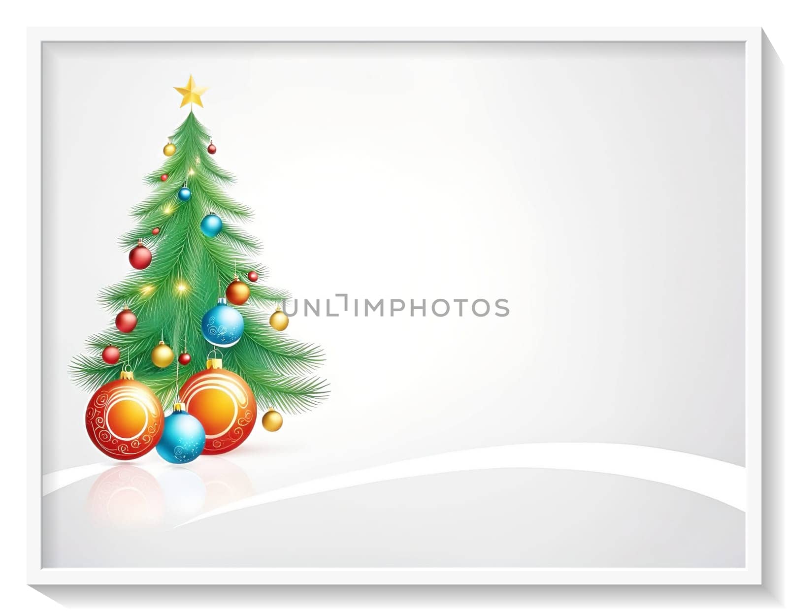 Christmas and New Year greeting card. space for text. by yilmazsavaskandag