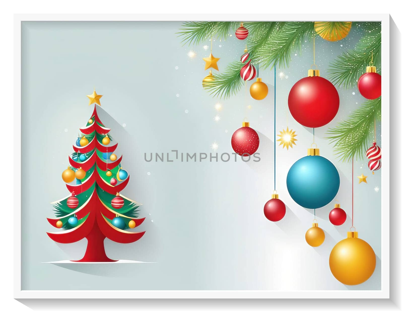 Christmas and New Year greeting card. space for text. by yilmazsavaskandag