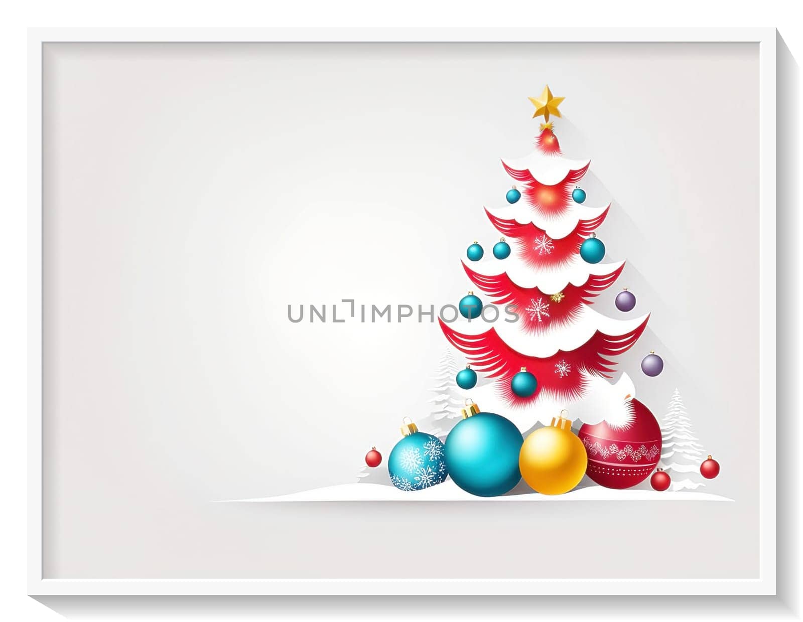 Christmas and New Year greeting card. space for text. by yilmazsavaskandag