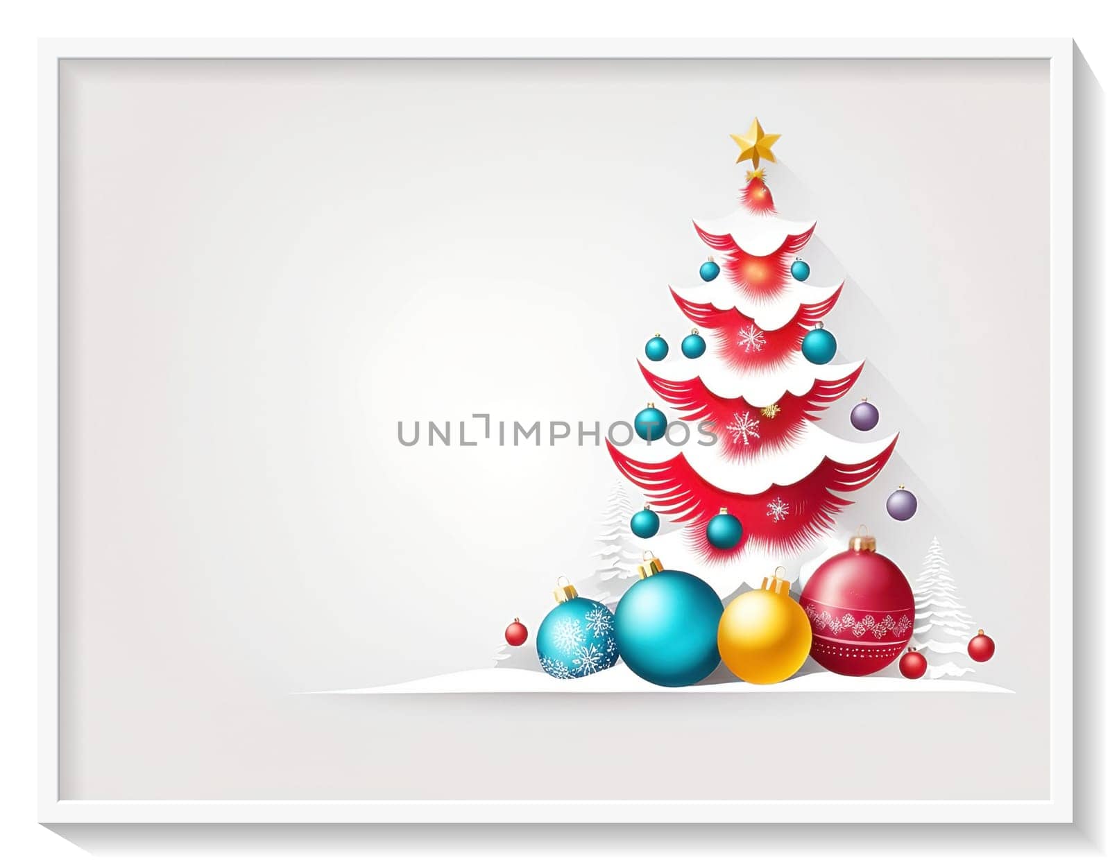 Christmas and New Year greeting card. space for text. by yilmazsavaskandag