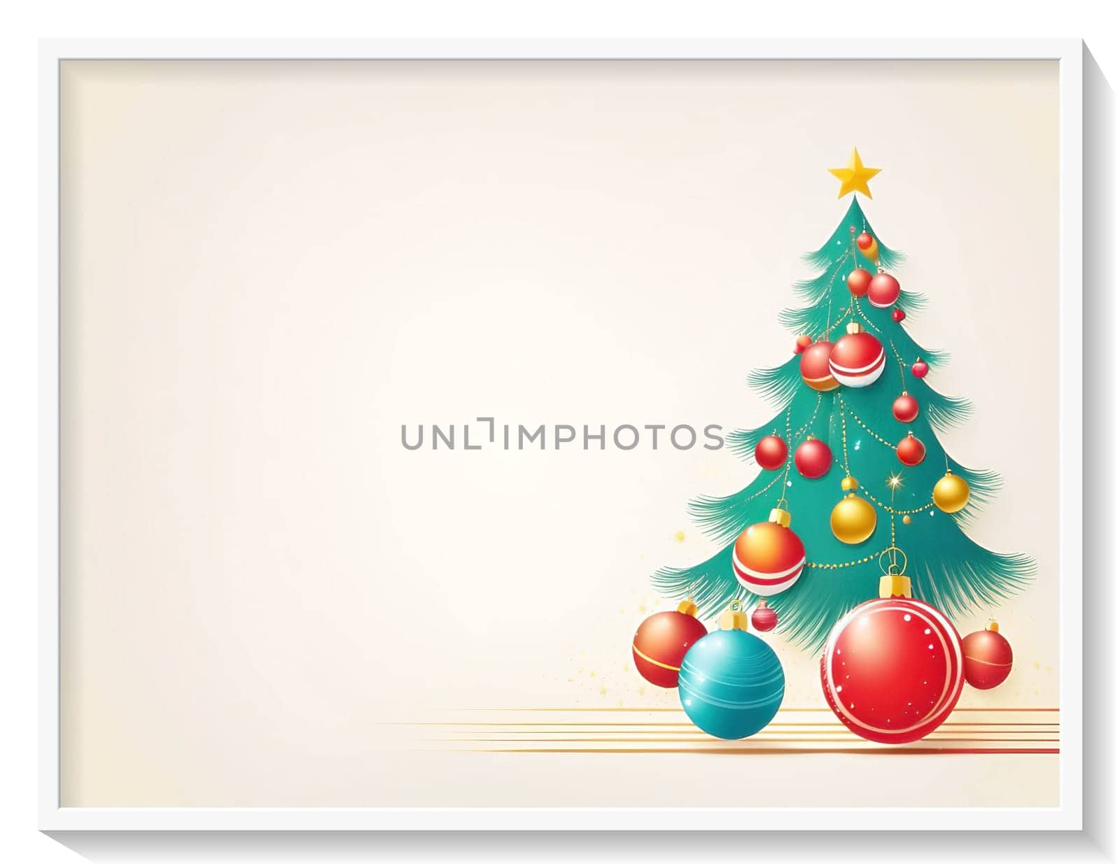 Christmas and New Year greeting card. space for text. by yilmazsavaskandag