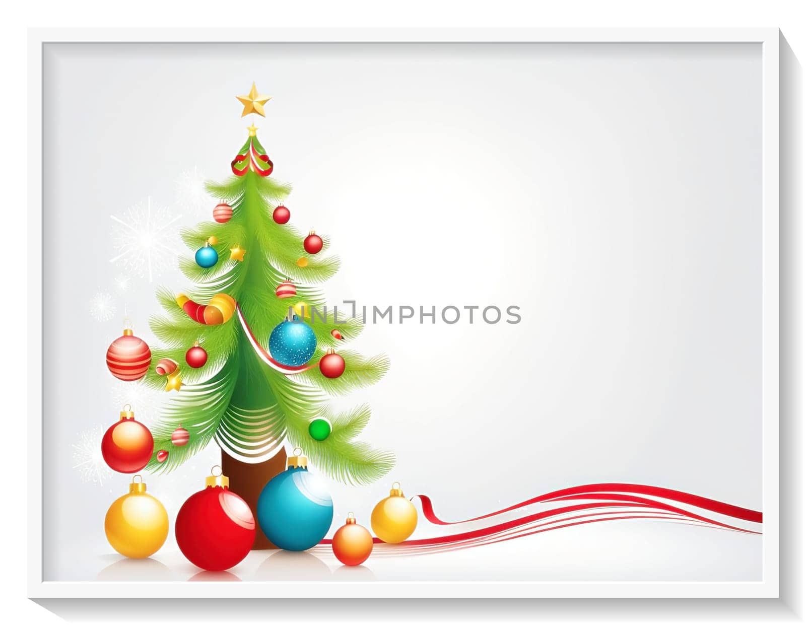 Christmas and New Year greeting card. space for text. by yilmazsavaskandag