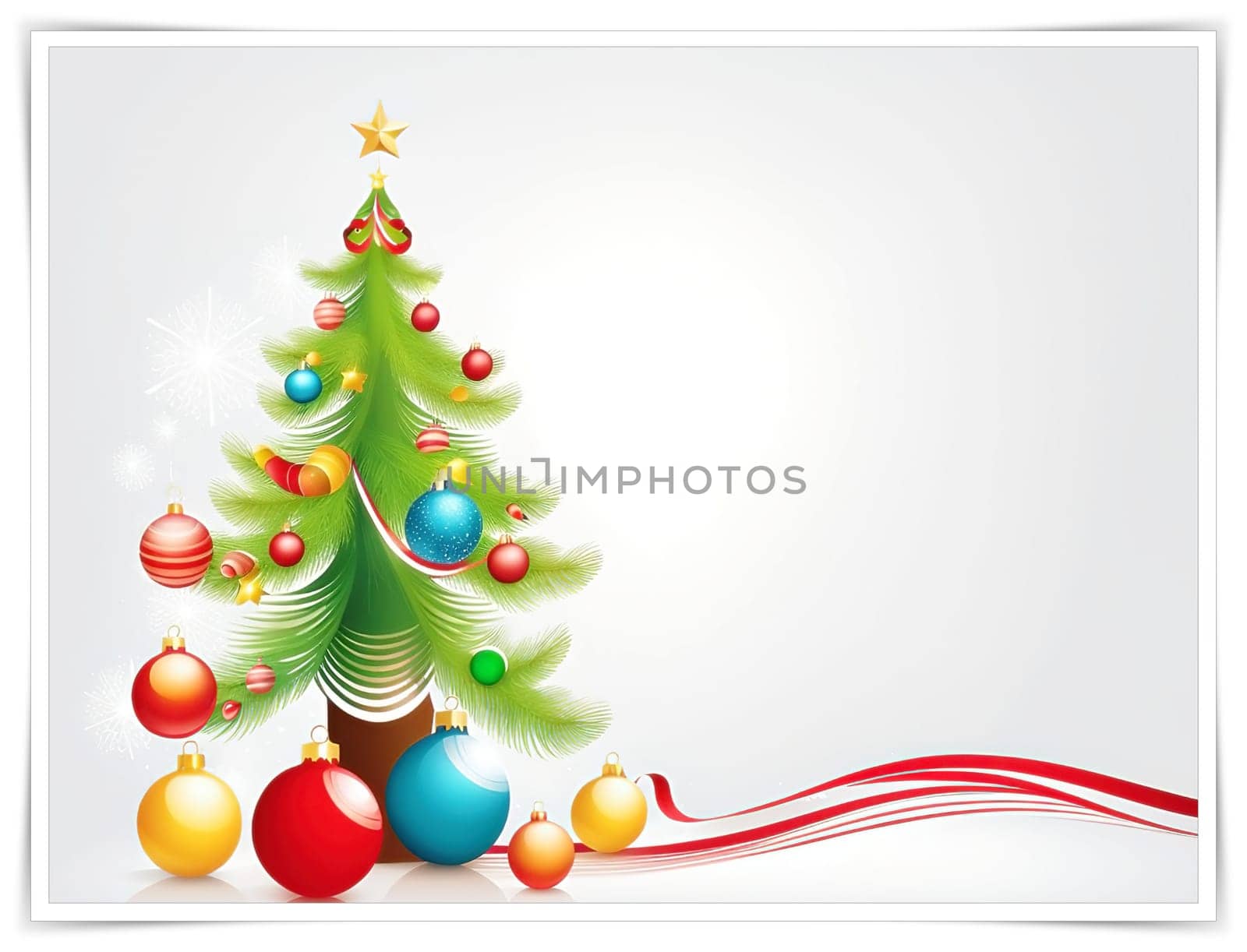 Christmas and New Year greeting card. space for text. by yilmazsavaskandag