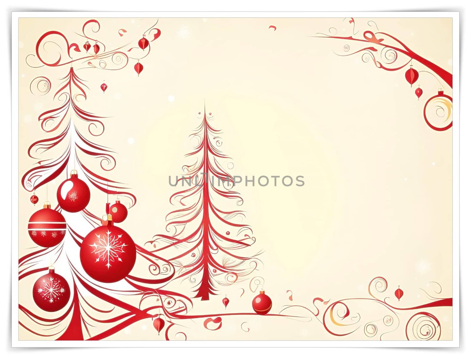 Christmas and New Year greeting card. space for text. by yilmazsavaskandag