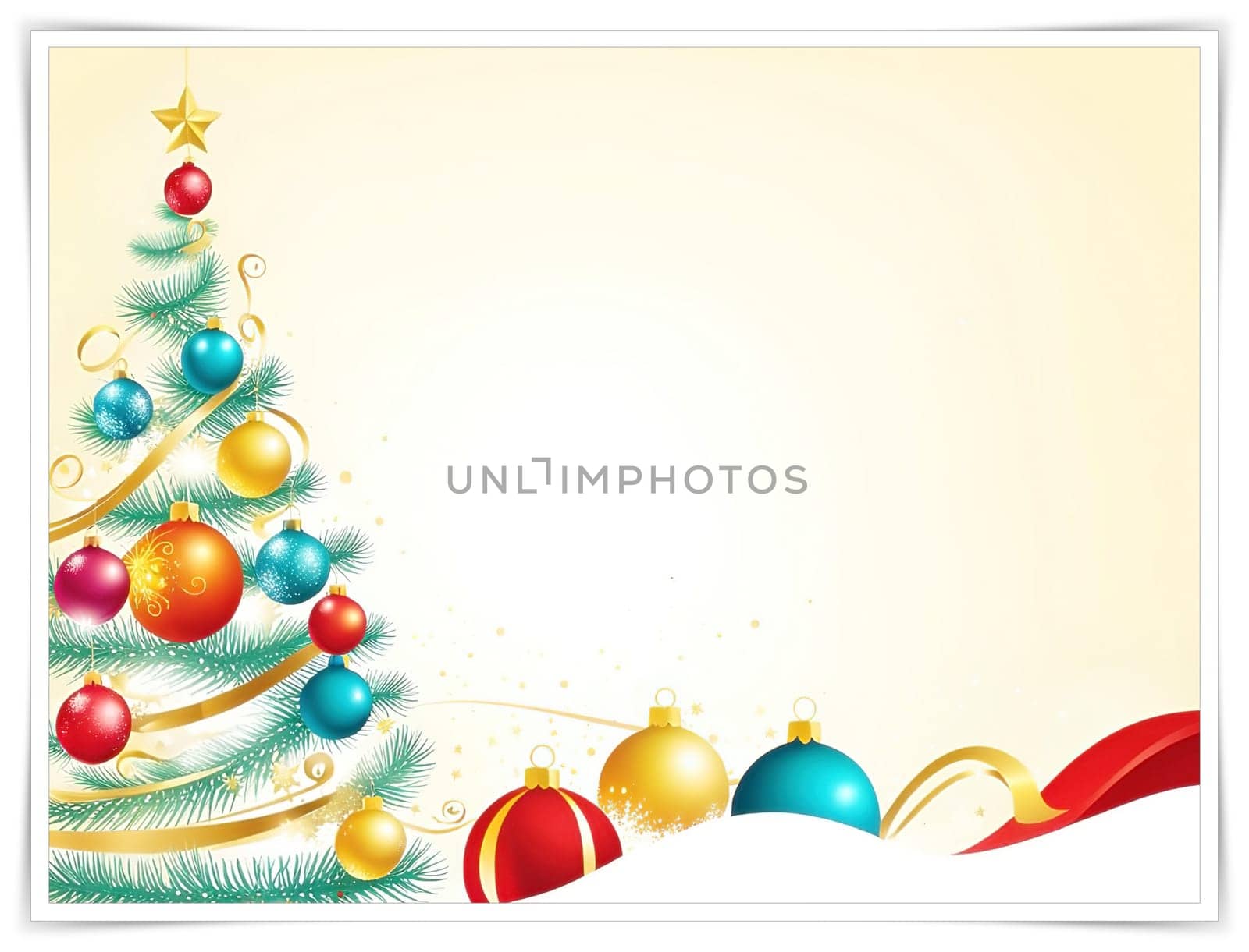 Christmas and New Year greeting card. space for text. by yilmazsavaskandag