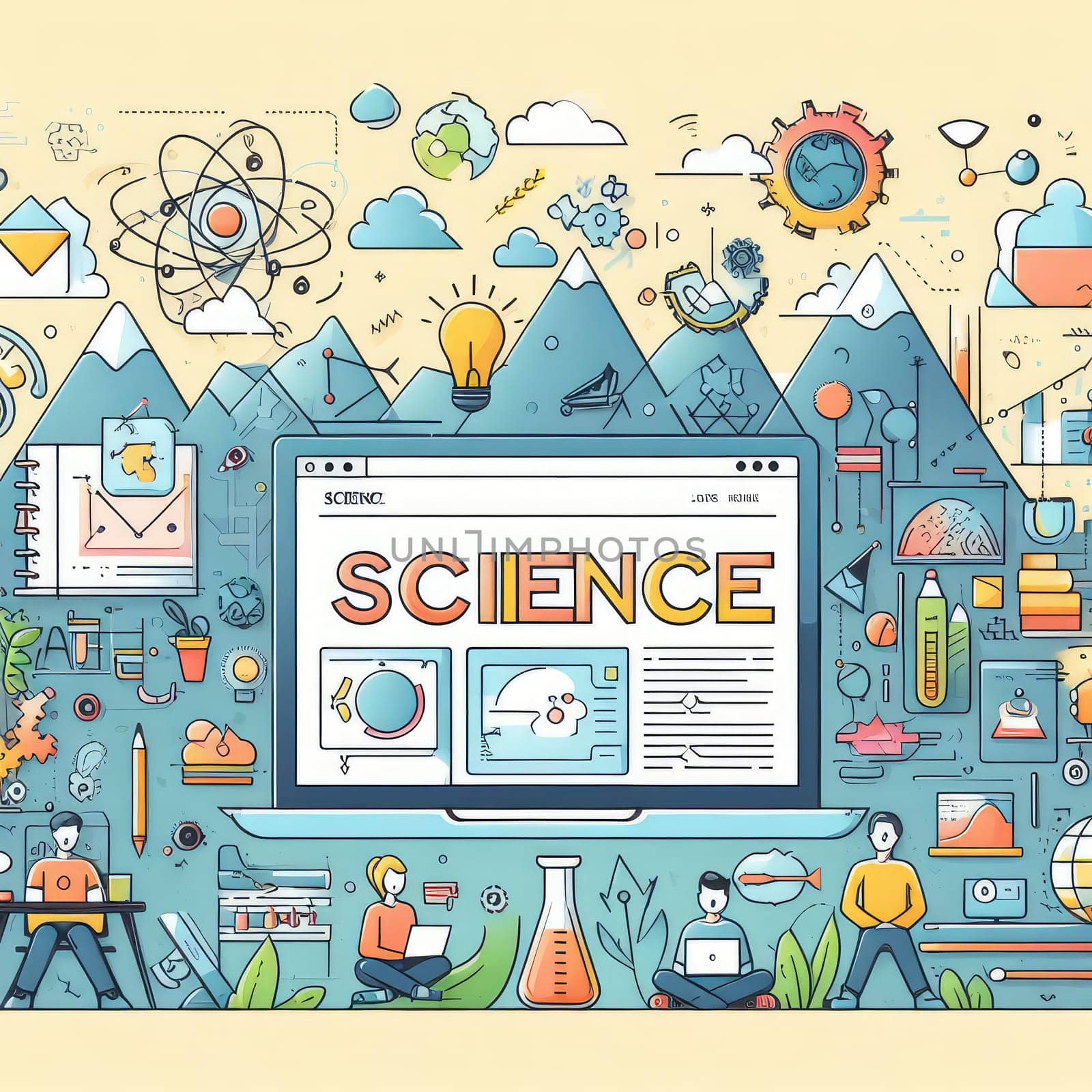 Design Concept Of Word SCIENCE Website Banner by Kobysh