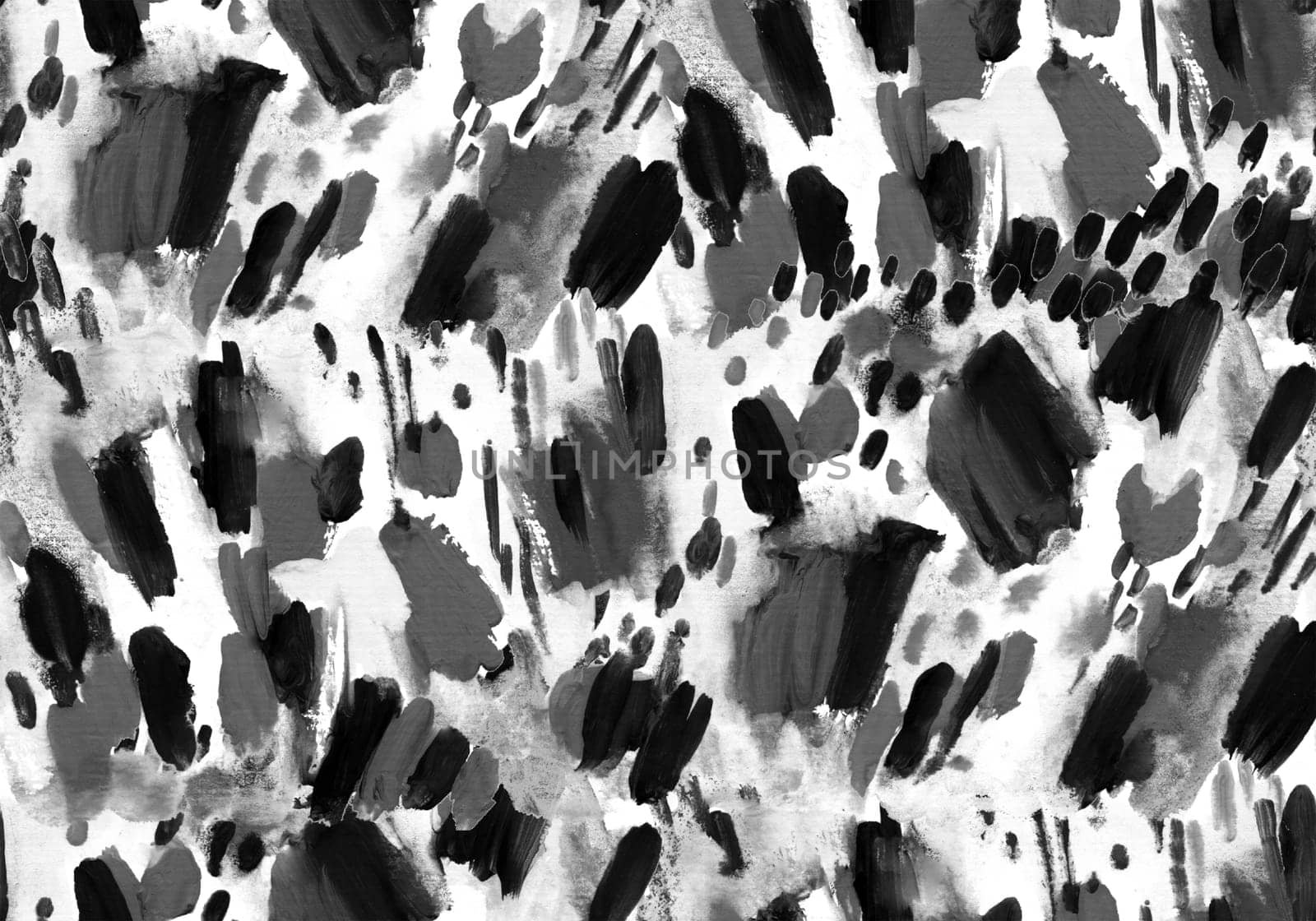 Abstract pattern with painterly strokes in monochrome shades for feminine by MarinaVoyush