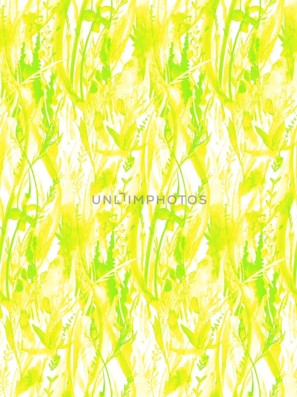 Botanical seamless pattern illustration with blooming yellow flowerfor textile