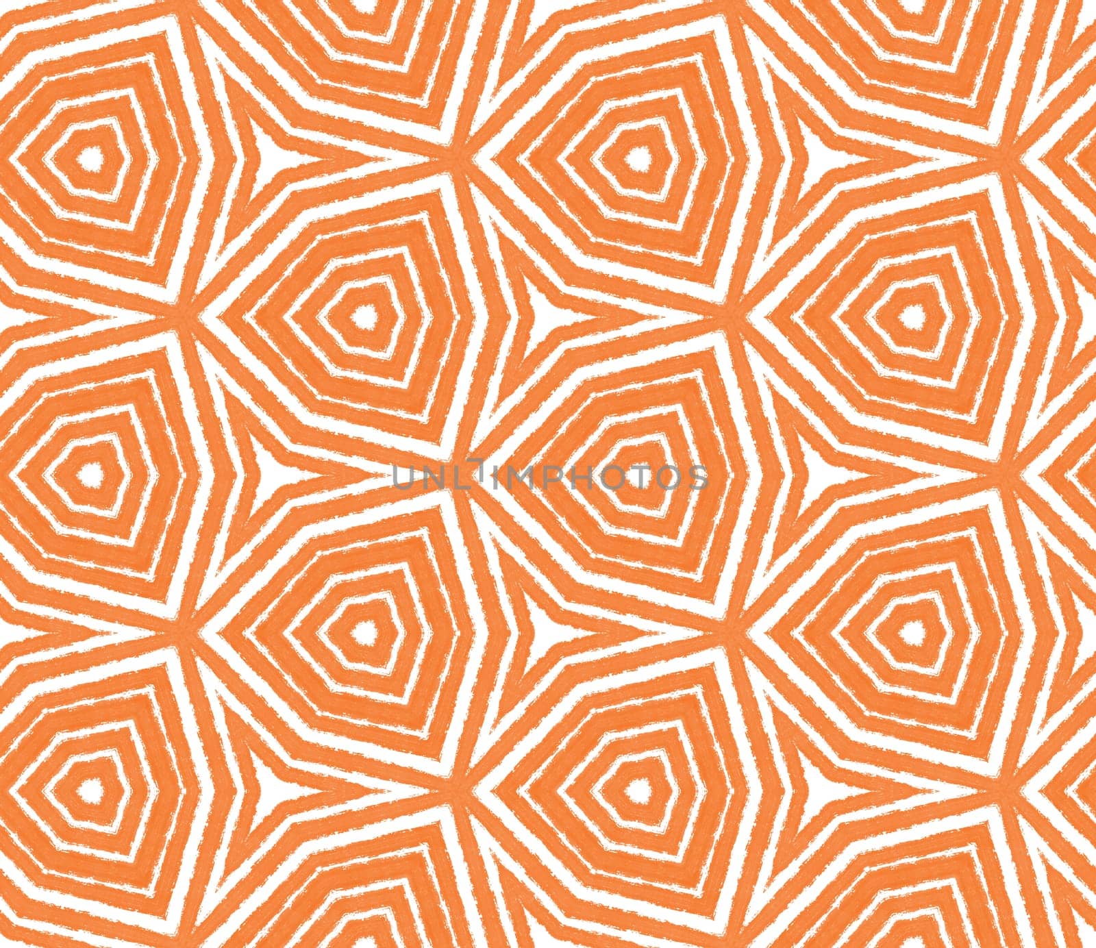 Exotic seamless pattern. Orange symmetrical by beginagain