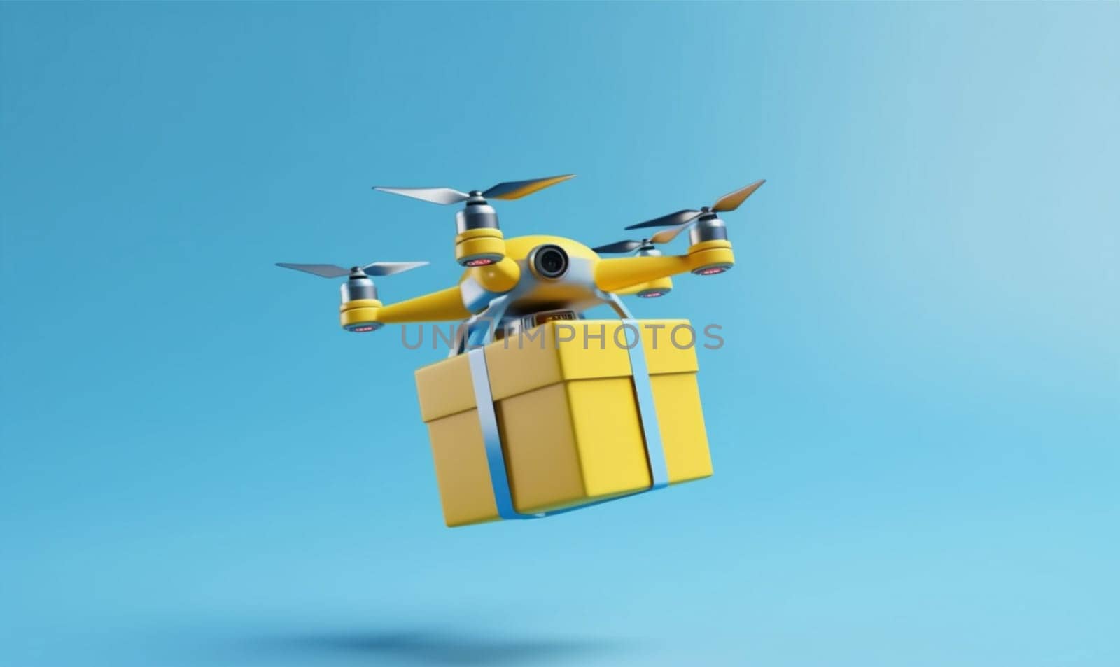delivery air helicopter fly fast technology drone cargo aircraft blue. Generative AI. by Vichizh