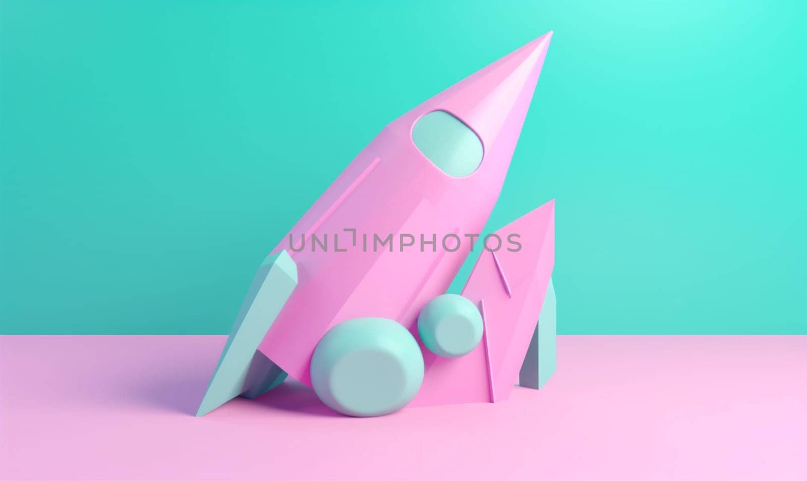 space concept rocket start pink background growth target launch fantasy business finance startup bitcoin investment symbol moon technology exchange spaceship. Generative AI.