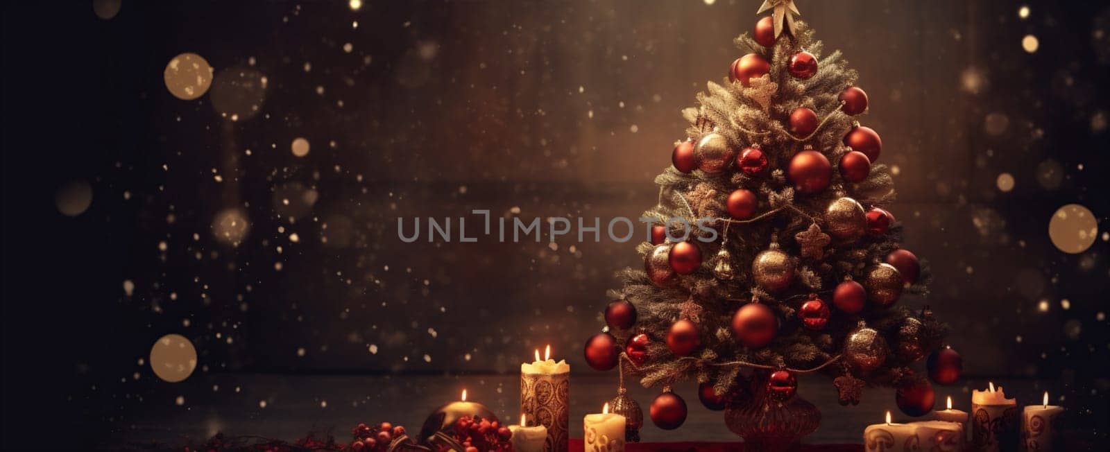 space celebration decoration christmas table year holiday festive copy light new. Generative AI. by Vichizh
