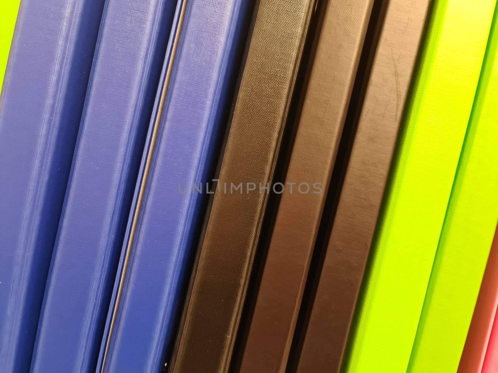 View of coloful plastic surfaces