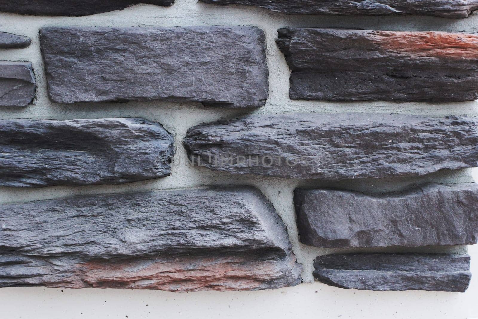 Photo texture gray brick and white seams. by electrovenik