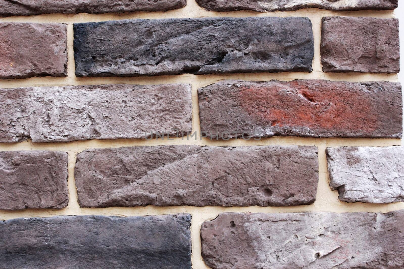 Photo texture gray brick and white seams. by electrovenik
