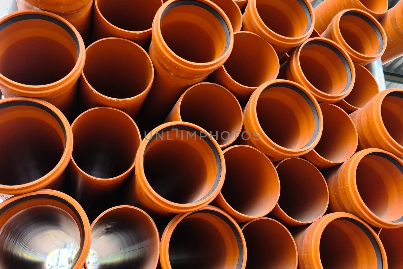 Lots of new orange sewer pipes.