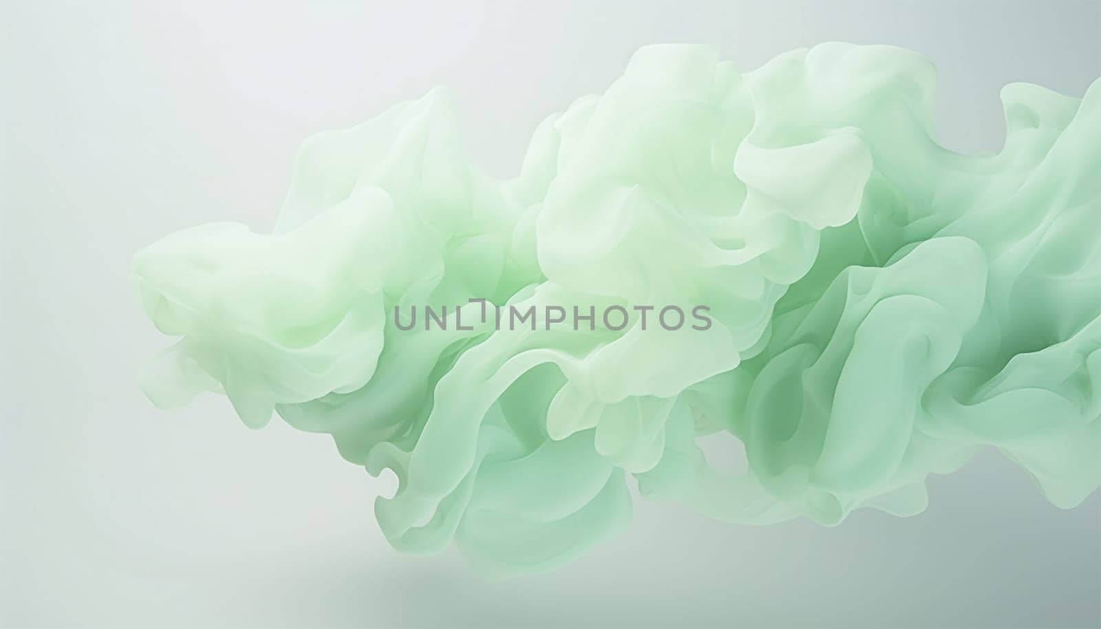 Realistic 3D smoke cloud pastel colored green and pink. 3d realistic clouds set isolated on a dark background. Render soft round cartoon fluffy clouds icon in the sky. 3d geometric shapes illustration Cute