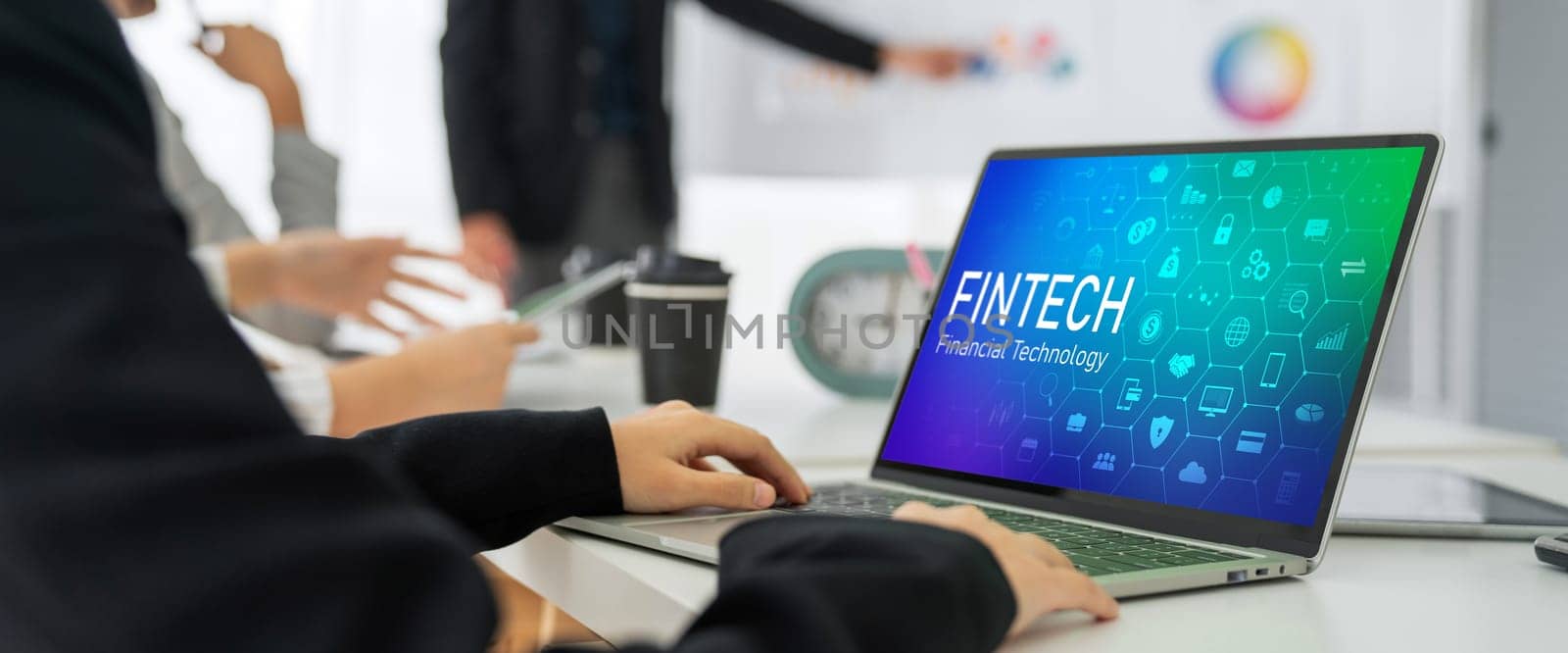 Fintech financial technology software for modish business to analyze marketing strategy