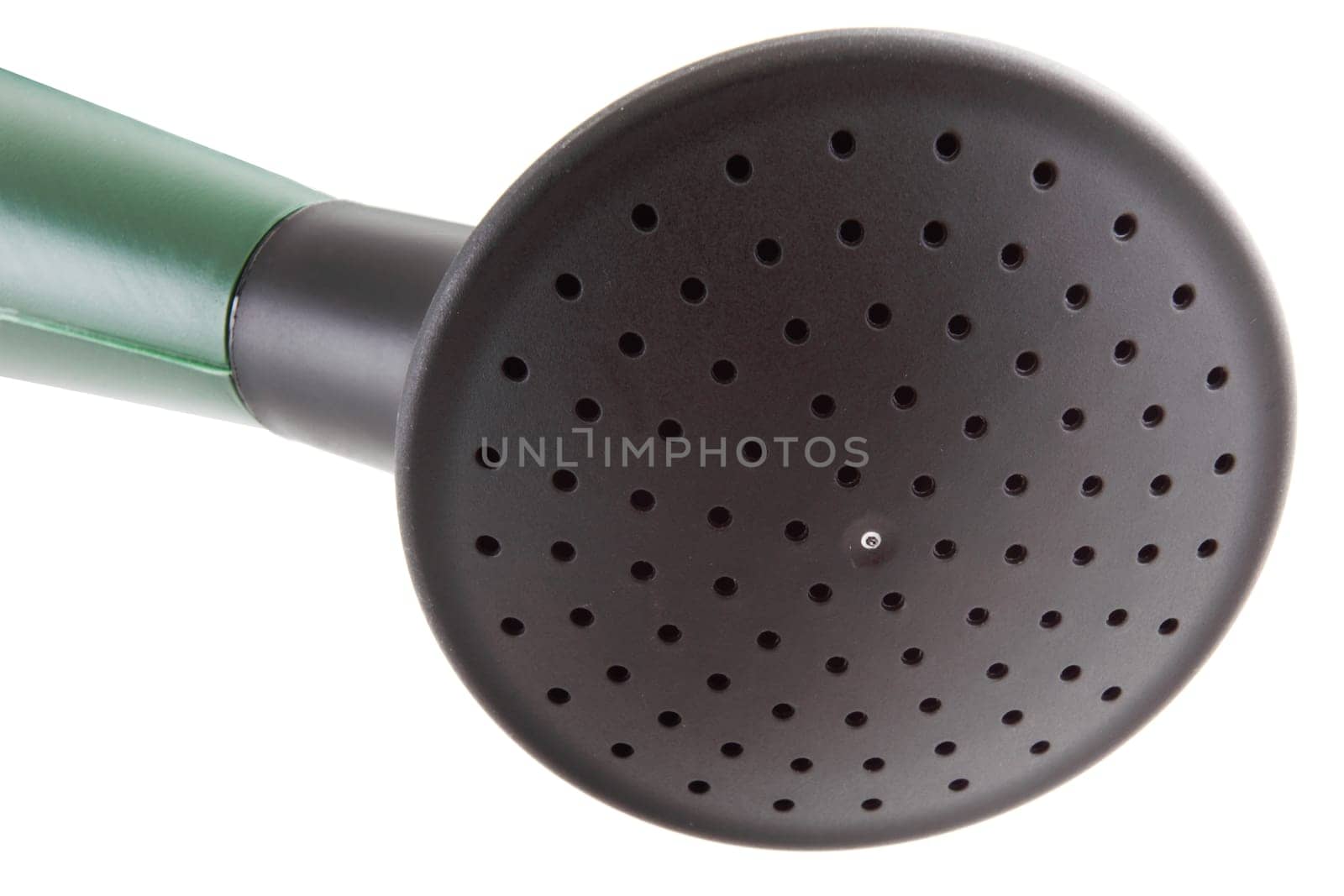 Black watering can sprinkler on white by VivacityImages