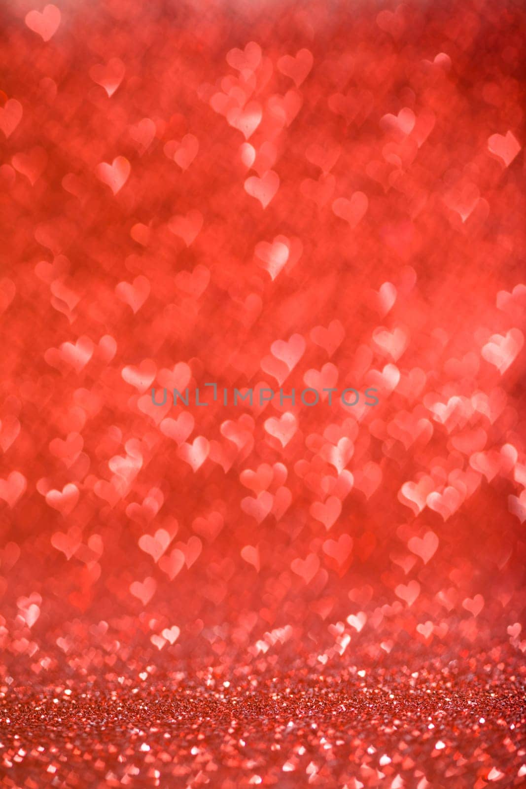 Shiny red heart lights background by Yellowj