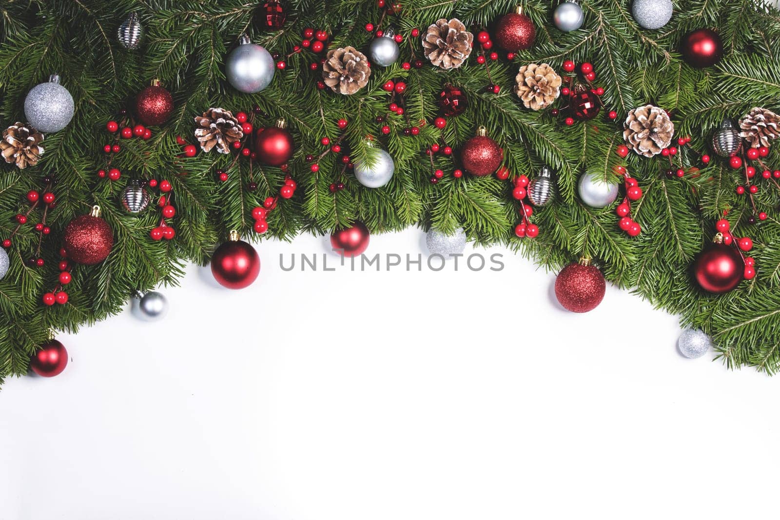 Christmas decoration frame on white by Yellowj