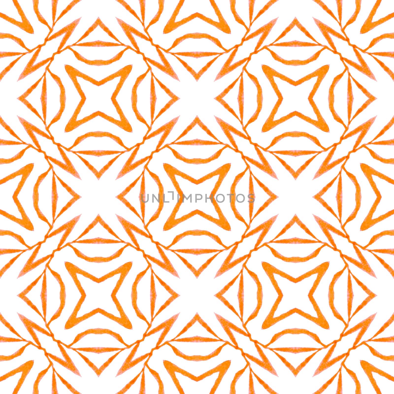 Hand drawn tropical seamless border. Orange by beginagain
