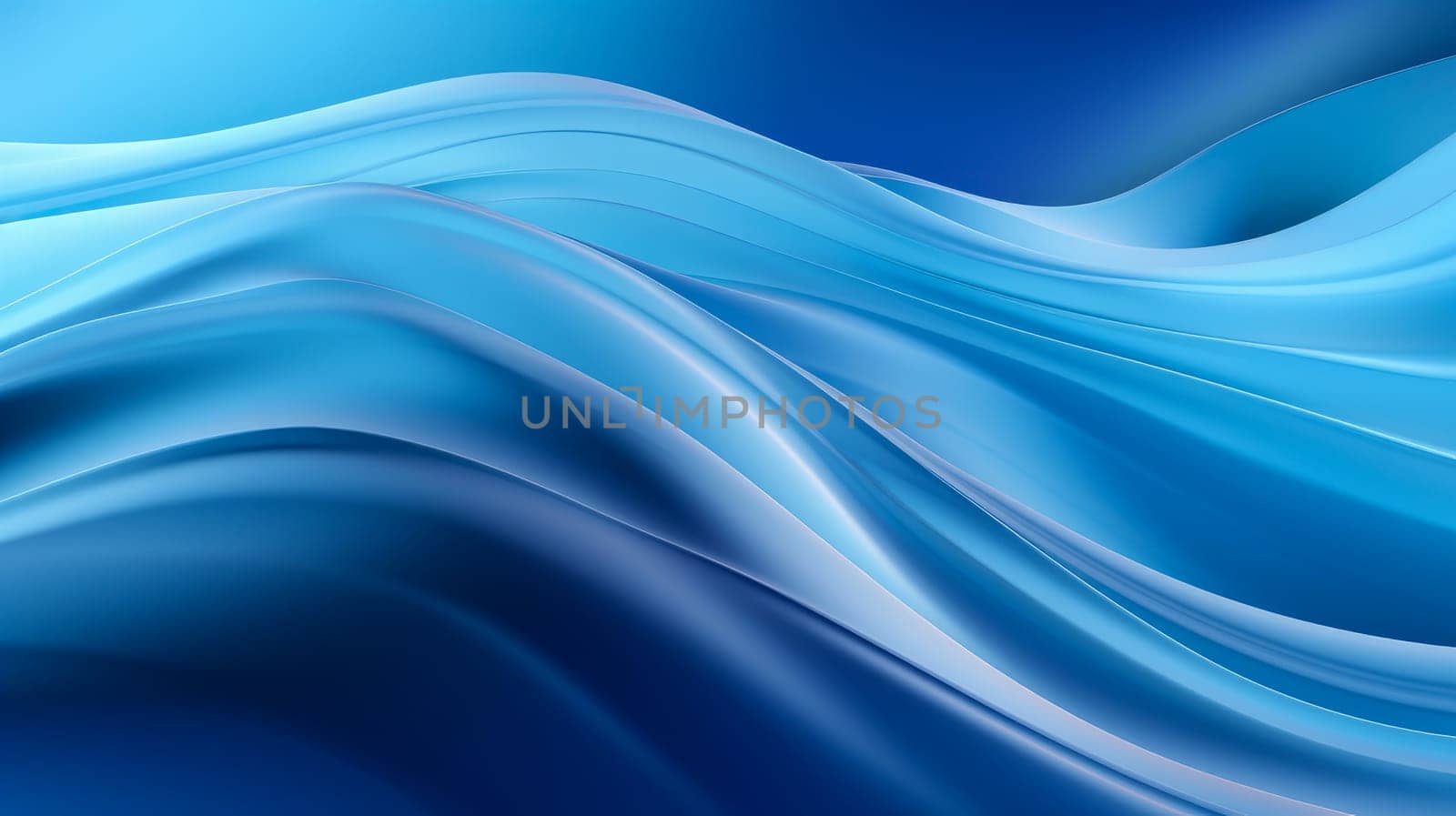 Beautiful luxury 3D modern abstract neon blue background composed of waves with light digital effect. by Alla_Yurtayeva