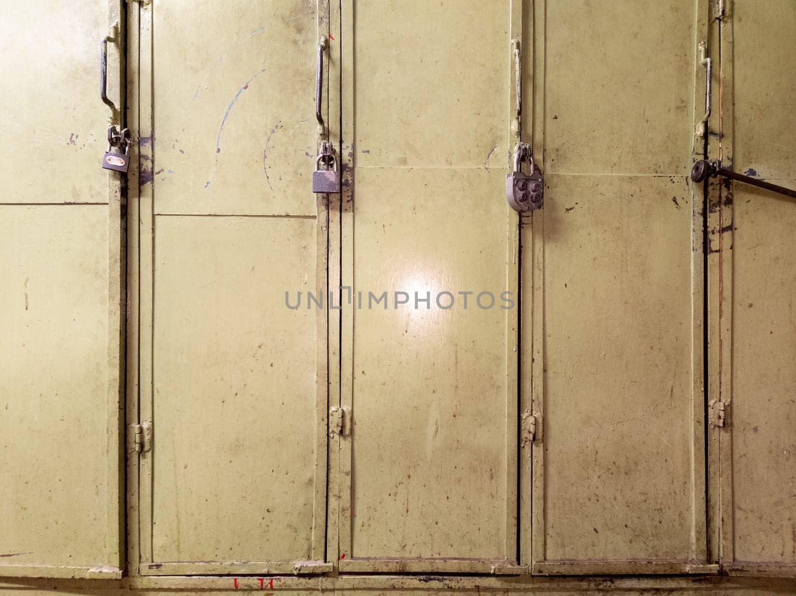 old dirty locker room steel personal cabinets texture and background by z1b