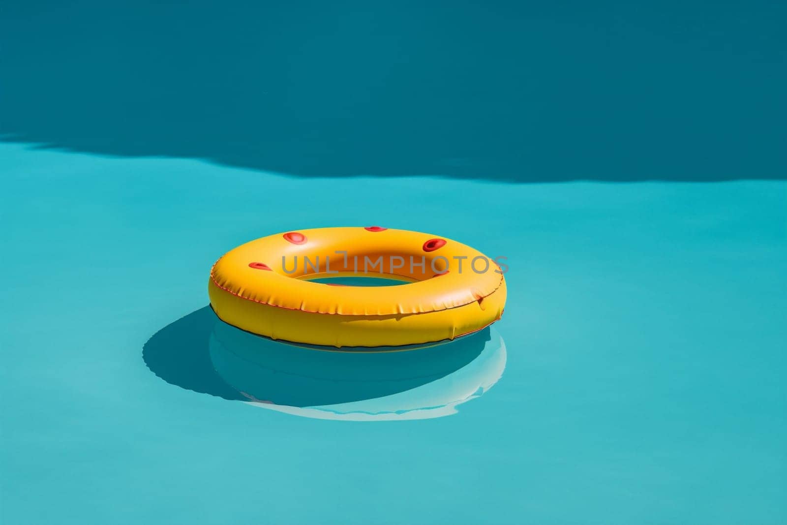 circle fun lifesaver yellow float beach ring leisure pool water vacation sunlight resort rescue sun emergency background kid bright swimming. Generative AI.