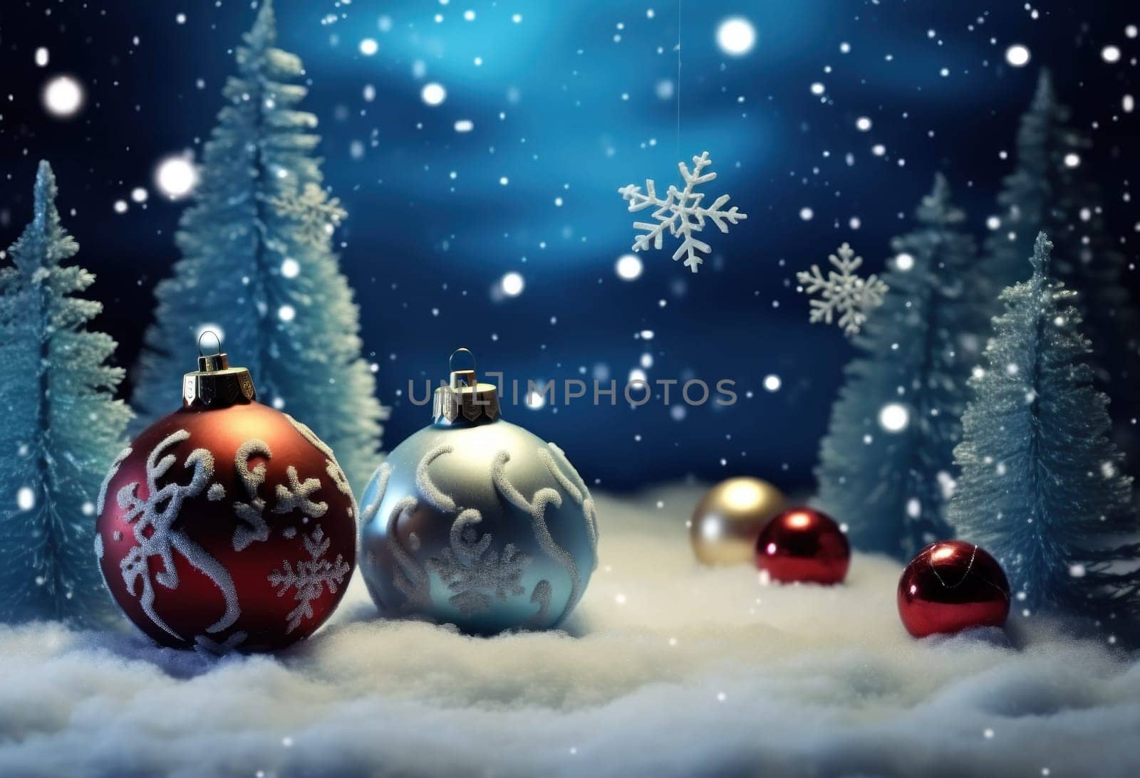 Christmas background with New Year decorations by Dvorak