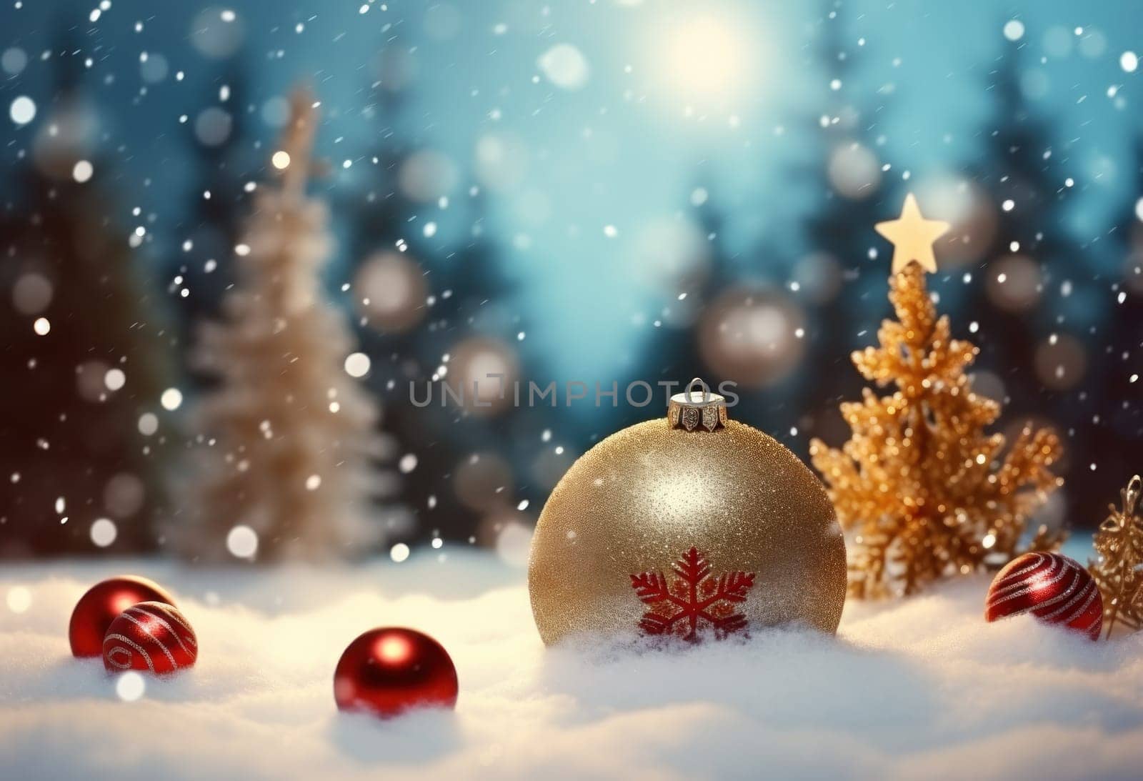 Christmas background with New Year decorations.