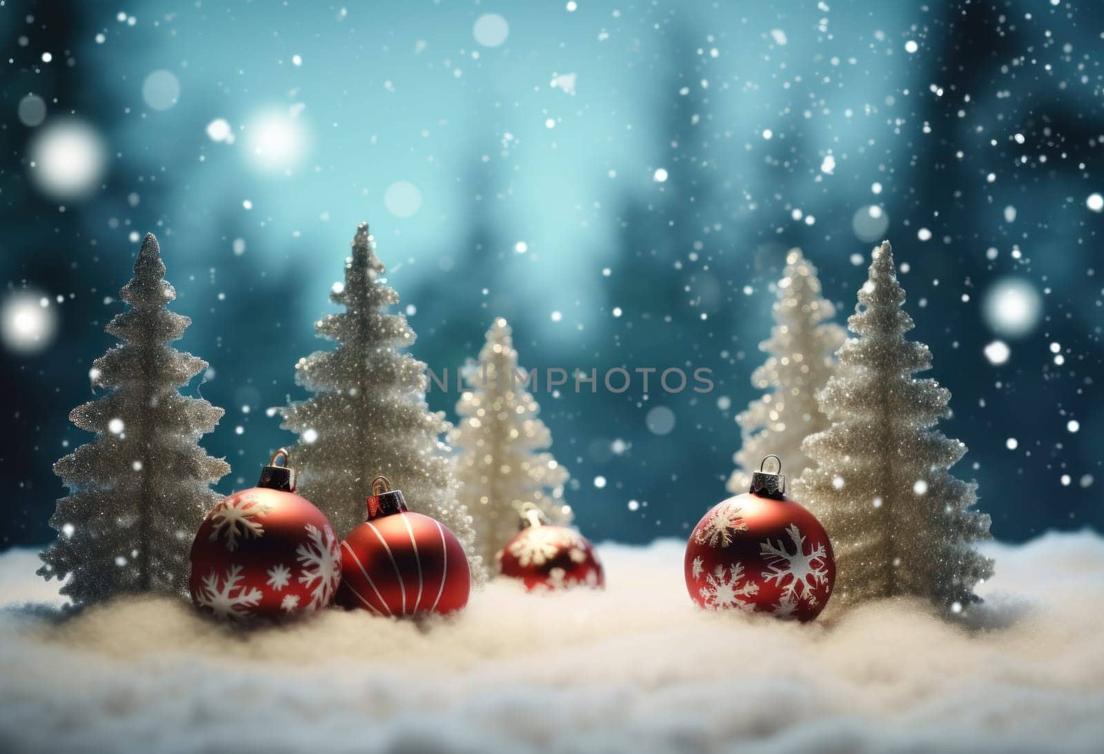 Christmas background with New Year decorations.