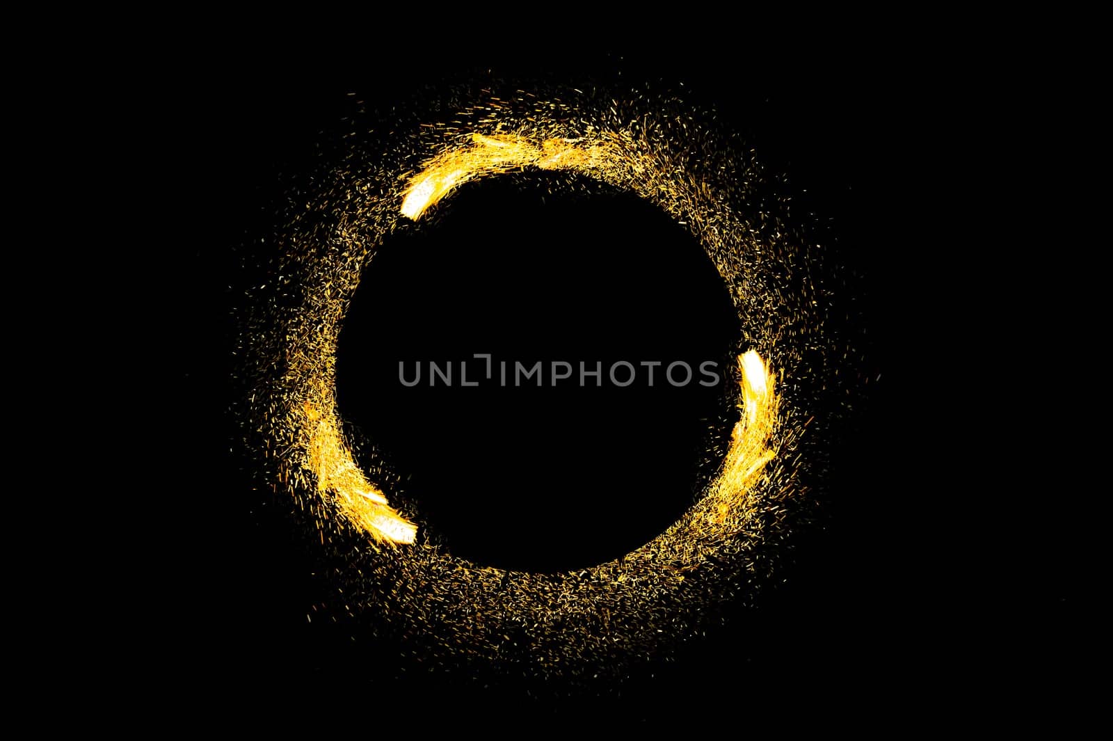 circle light frame on black background by sarayut_thaneerat