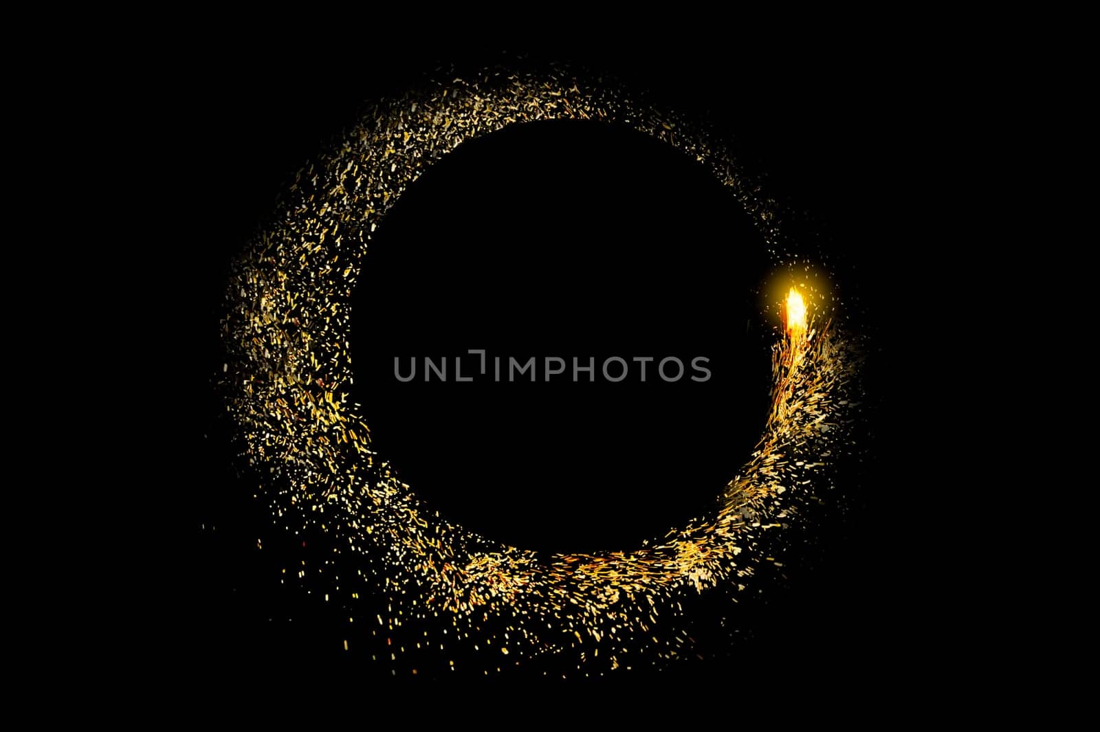 circle light frame on black background by sarayut_thaneerat
